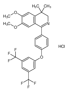 1-(4-(3,5-bis(trifluoromethyl)phenoxy)phenyl)-6,7-dimethoxy-4,4-dimethyl-3,4-dihydroisoquinoline hydrochloride_393780-33-1