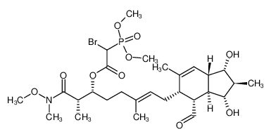 Bromo-(dimethoxy-phosphoryl)-acetic acid (E)-(R)-6-((1S,2R,3R,3aR,4R,5S,7aS)-4-formyl-1,3-dihydroxy-2,6-dimethyl-2,3,3a,4,5,7a-hexahydro-1H-inden-5-yl)-1-[(S)-1-(methoxy-methyl-carbamoyl)-ethyl]-4-methyl-hex-4-enyl ester_393795-14-7