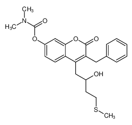 3-benzyl-4-(2-hydroxy-4-(methylthio)butyl)-2-oxo-2H-chromen-7-yl dimethylcarbamate_393811-28-4
