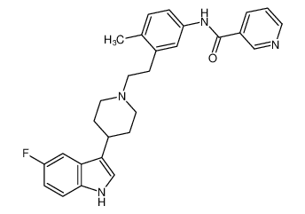 N-(3-(2-(4-(5-fluoro-1H-indol-3-yl)piperidin-1-yl)ethyl)-4-methylphenyl)nicotinamide_393836-63-0