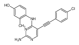 2-Amino-4-(4-hydroxy-2-methylanilino)-5-(4-chlorophenylethynyl)pyrimidine_393856-29-6