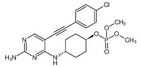 (1r,4r)-4-((2-amino-5-((4-chlorophenyl)ethynyl)pyrimidin-4-yl)amino)cyclohexyl dimethyl phosphate_393856-73-0