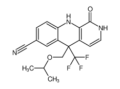 5-(isopropoxymethyl)-1-oxo-5-(trifluoromethyl)-1,2,5,10-tetrahydrobenzo[b][1,7]naphthyridine-7-carbonitrile_393861-79-5