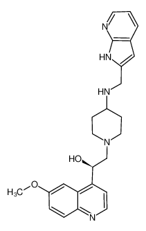 (R)-1-(6-methoxy-quinolin-4-yl)-2-{4-[(1H-pyrrolo[2,3-b]pyridine-2-ylmethyl)-amino]-piperidin-1-yl}-ethanol_394223-04-2