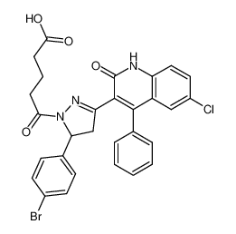 5-(5-(4-bromophenyl)-3-(6-chloro-2-oxo-4-phenyl-1,2-dihydroquinolin-3-yl)-4,5-dihydro-1H-pyrazol-1-yl)-5-oxopentanoic acid_394239-98-6