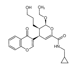 (2S,3R,4R)-N-(cyclopropylmethyl)-2-ethoxy-3-(3-hydroxypropyl)-4-(4-oxo-4H-chromen-3-yl)-3,4-dihydro-2H-pyran-6-carboxamide_394253-82-8