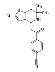 (Z)-2-(2-chloro-6,6-dimethyl-4,5,6,7-tetrahydrothiopheno[3,2-c]pyridin-4-ylidene)-1-(4-cyanophenyl)ethan-1-one_394649-57-1