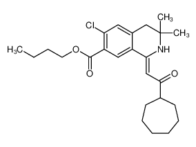 (Z)-2-(7-butoxycarbonyl-6-chloro-3,3-dimethyl-3,4-dihydro-(2H)-isoquinolin-1-ylidene)-1-cycloheptylethan-1-one CAS:394650-32-9