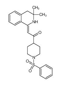 (Z)-2-(3,3-dimethyl-3,4-dihydro-(2H)-isoquinolin-1-ylidene)-1-(1-phenylsulfonylpiperidin-4-yl)ethan-1-one_394652-02-9