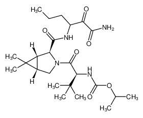 isopropyl ((2S)-1-((1R,2S,5S)-2-((1-amino-1,2-dioxohexan-3-yl)carbamoyl)-6,6-dimethyl-3-azabicyclo[3.1.0]hexan-3-yl)-3,3-dimethyl-1-oxobutan-2-yl)carbamate_394723-79-6