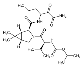 isopropyl ((2S)-1-((1R,2S,5S)-2-((1-amino-1,2-dioxohexan-3-yl)carbamoyl)-6,6-dimethyl-3-azabicyclo[3.1.0]hexan-3-yl)-3-methyl-1-oxobutan-2-yl)carbamate_394724-26-6