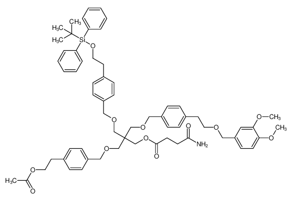 Butanoic acid, 4-amino-4-oxo-,3-[[4-[2-(acetyloxy)ethyl]phenyl]methoxy]-2-[[[4-[2-[(3,4-dimethoxyphenyl)methoxy]ethyl]phenyl]methoxy]methyl]-2-[[[4-[2-[[(1,1-dimethylethyl)diphenylsilyl]oxy]ethyl]phenyl]methoxy]methyl]propyl ester_395069-68-8