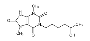 1-(5-hydroxyhexyl)-3,7-dimethyl-7,9-dihydro-1H-purine-2,6,8(3H)-trione_395082-61-8