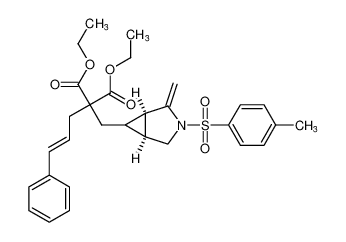rel-diethyl 2-cinnamyl-2-(((1R,5S)-2-methylene-3-tosyl-3-azabicyclo[3.1.0]hexan-6-yl)methyl)malonate_395082-95-8