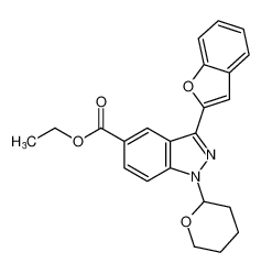 1H-Indazole-5-carboxylic acid,3-(2-benzofuranyl)-1-(tetrahydro-2H-pyran-2-yl)-, ethyl ester_395105-01-8