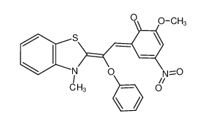 2-[2-(2-hydroxy-3-methoxy-5-nitro-phenyl)-1-phenoxy-vinyl]-3-methyl-benzothiazolium betaine_39519-54-5
