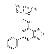 (2,2-Dimethoxy-propyl)-(5-phenyl-[1,2,5]oxadiazolo[3,4-d]pyrimidin-7-yl)-amine_39550-17-9