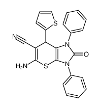 5-amino-2-oxo-1,3-diphenyl-7-(thiophen-2-yl)-1,2,3,7-tetrahydrothiopyrano[2,3-d]imidazole-6-carbonitrile_395654-42-9