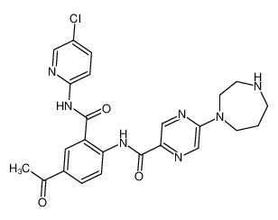 5-Acetyl-2-[5-(hexahydro-1,4-diazepin-1-yl)pyrazin-2-yl-carbonylamino]-N-(5-chloropyridin-2-yl)benzamide_395683-59-7