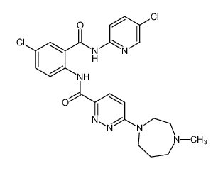 N-(4-chloro-2-((5-chloropyridin-2-yl)carbamoyl)phenyl)-6-(4-methyl-1,4-diazepan-1-yl)pyridazine-3-carboxamide_395684-00-1