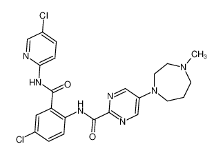5-Chloro-2-[5-(4-methylhexahydro-1,4-diazepin-1-yl)-pyrimidin-2-ylcarbonylamino]-N-(5-chloropyridin-2-yl)-benzamide_395684-09-0