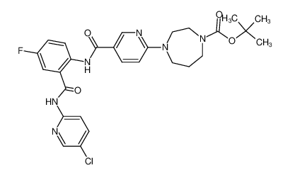 2-[6-(4-t-Butoxycarbonylhexahydro-1,4-diazepin-1-yl)pyridin-3-ylcarbonylamino]-5-fluoro-N-(5-chloropyridin-2-yl)-benzamide_395685-11-7