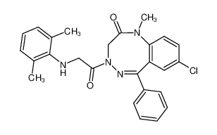 8-chloro-4-[N-(2,6-dimethyl-phenyl)-glycyl]-1-methyl-6-phenyl-3,4-dihydro-1H-benzo[f][1,2,5]triazocin-2-one_39572-59-3