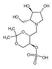 Sulfuric acid mono-[(4R,5S)-4-((2R,3R,4R)-3,4-dihydroxy-2-hydroxymethyl-pyrrolidin-1-ylmethyl)-2,2-dimethyl-[1,3]dioxan-5-yl] ester_396073-88-4