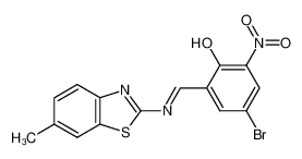 4-bromo-2-[(6-methyl-benzothiazol-2-ylimino)-methyl]-6-nitro-phenol_39608-12-3