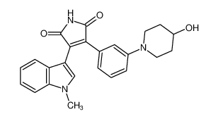 3-(3-(4-hydroxypiperidin-1-yl)phenyl)-4-(1-methyl-1H-indol-3-yl)-1H-pyrrole-2,5-dione_396091-41-1