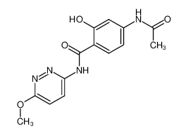 4-acetylamino-2-hydroxy-N-(6-methoxy-pyridazin-3-yl)-benzamide_39615-00-4