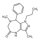 3,7-dimethyl-8-phenyl-1-propyl-4,6,7,8-tetrahydro-1H-pyrazolo[4,3-e][1,4]diazepin-5-one_39658-29-2