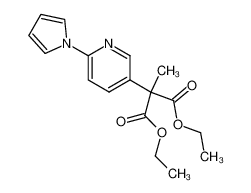 methyl-(6-pyrrol-1-yl-pyridin-3-yl)-malonic acid diethyl ester_39658-50-9