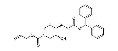 rel-allyl (3R,4R)-4-(3-(benzhydryloxy)-3-oxopropyl)-3-hydroxypiperidine-1-carboxylate_396729-57-0