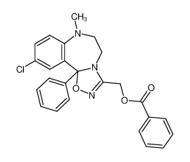 3-benzoyloxymethyl-10-chloro-7-methyl-11b-phenyl-5,6,7,11b-tetrahydro-benzo[f][1,2,4]oxadiazolo[4,5-d][1,4]diazepine_39684-15-6
