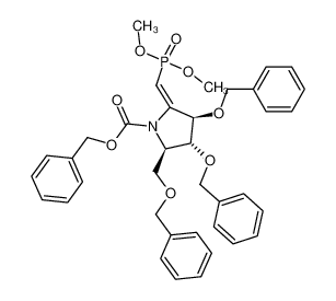 (2R,3R,4R)-3,4-Bis-benzyloxy-2-benzyloxymethyl-5-[1-(dimethoxy-phosphoryl)-meth-(E)-ylidene]-pyrrolidine-1-carboxylic acid benzyl ester_397242-89-6