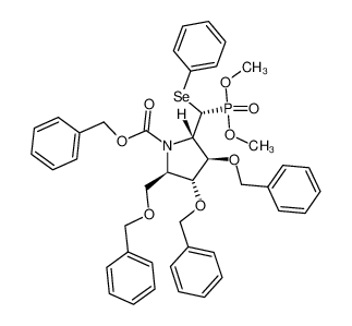 (2R,3R,4R,5S)-3,4-Bis-benzyloxy-2-benzyloxymethyl-5-[(S)-(dimethoxy-phosphoryl)-phenylselanyl-methyl]-pyrrolidine-1-carboxylic acid benzyl ester_397242-91-0