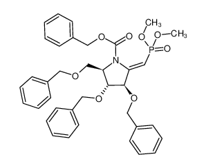 (2R,3R,4R)-3,4-Bis-benzyloxy-2-benzyloxymethyl-5-[1-(dimethoxy-phosphoryl)-meth-(Z)-ylidene]-pyrrolidine-1-carboxylic acid benzyl ester_397242-92-1