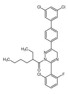 1-(3-(2-chloro-6-fluorophenyl)-6-(3',5'-dichloro-[1,1'-biphenyl]-4-yl)-1,2,4-triazin-2(5H)-yl)-2-ethylhexan-1-one_397256-30-3