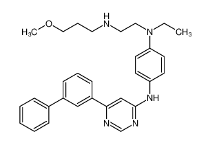 N1-(6-([1,1'-biphenyl]-3-yl)pyrimidin-4-yl)-N4-ethyl-N4-(2-((3-methoxypropyl)amino)ethyl)benzene-1,4-diamine_397850-42-9