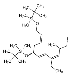 (2S,3Z,5E,7R,9Z)-7,11-di(t-butyldimethylsilyloxy)-4-ethyl-2-methyl-1-iodo-3,5,9-undecatriene_397851-76-2
