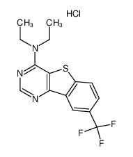 Diethyl-(8-trifluoromethyl-benzo[4,5]thieno[3,2-d]pyrimidin-4-yl)-amine; hydrochloride_39786-77-1
