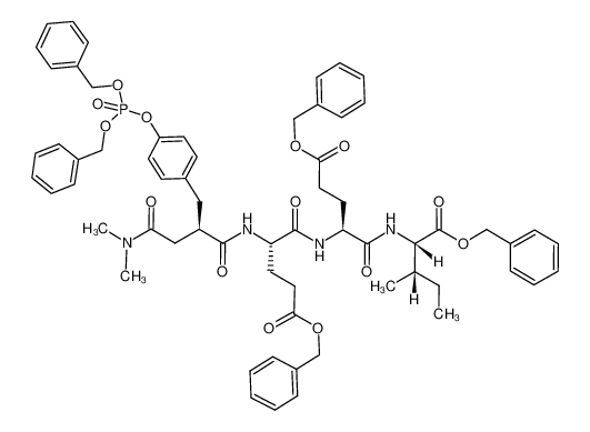 (2S,3S)-2-[(S)-4-Benzyloxycarbonyl-2-((S)-4-benzyloxycarbonyl-2-{(R)-3-[4-(bis-benzyloxy-phosphoryloxy)-phenyl]-2-dimethylcarbamoylmethyl-propionylamino}-butyrylamino)-butyrylamino]-3-methyl-pentanoic acid benzyl ester_397883-84-0