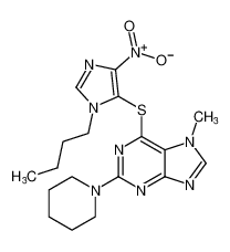 7H-Purine,6-[(1-butyl-4-nitro-1H-imidazol-5-yl)thio]-7-methyl-2-(1-piperidinyl)-_397885-82-4