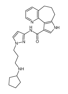 N-(1-(3-(cyclopentylamino)propyl)-1H-pyrazol-3-yl)-5,6,7,8-tetrahydropyrrolo[2',3':6,7]cyclohepta[1,2-b]pyridine-10-carboxamide_398122-32-2