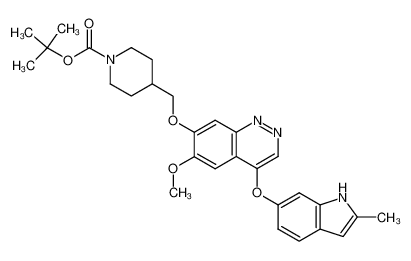 7-(1-(tert-butoxycarbonyl)piperidin-4-ylmethoxy)-6-methoxy-4-(2-methylindol-6-yloxy)cinnoline_398127-82-7