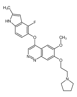 4-(4-fluoro-2-methylindol-5-yloxy)-6-methoxy-7-(2-(pyrrolidin-1-yl)ethoxy)cinnoline_398127-94-1