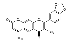 8-Benzo[1,3]dioxol-5-yl-4,7-dimethyl-pyrano[3,2-g]chromene-2,6-dione_39818-53-6