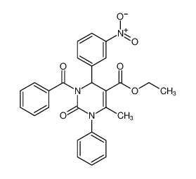 ethyl 3-benzoyl-6-methyl-4-(3-nitrophenyl)-2-oxo-1-phenyl-1,2,3,4-tetrahydropyrimidine-5-carboxylate_398456-90-1