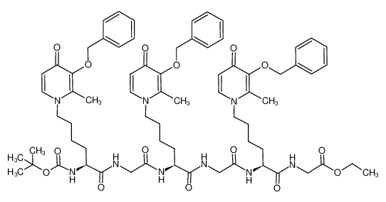 N-tert-butoxycarbonyl-ε-(3-benzyloxy-1,4-dihydro-2-methyl-4-oxo-1-pyridyl)-L-norleucylglycyl-ε-(3-benzyloxy-1,4-dihydro-2-methyl-4-oxo-1-pyridyl)-L-norleucylglycyl-ε-(3-benzyloxy-1,4-dihydro-2-methyl-4-oxo-1-pyridyl)-L-norleucylglycine ethyl ester_398461-05-7